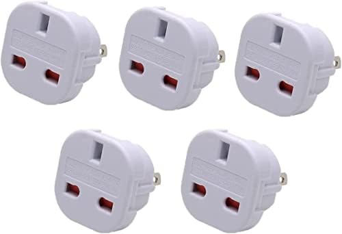 Pack of 2 | Travel Adapter UK to US Travel Adaptor | UK plug 3 pin to America Plug 2 Pin Flat | Type G to Type A, B, I | UK to USA, Canada, Australia, Jamaica, Mexico, China, Japan and more (White)