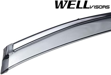 WellVisors Window Visors Wind Deflectors Compatible with Infiniti 2009-2017 FX35 FX37 FX50 QX70 with Chrome Trim Rain Guards 3-847IN003