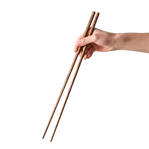 Muso Wood Extra Long Cooking Chopsticks 165 Reusable Wenge Wooden Chop Sticks Dishwasher Safe-Japanese Classic Style Chopsticks Kitchen 2 Pairs