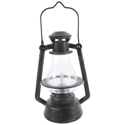 EPIGEIST Linterna LED Portátil para Camping Diseño Vintage Metálico Cobre Amarillo Ligero y Colgante Lámpara de Mesa Decorativa para Exteriores y