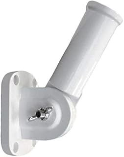H&G Studio Multi-Position Flag Pole Bracket White - Adjustable Aluminum Bracket - Easily Mount Flag Poles on Porches, Fences, Houses, etc