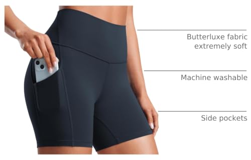 Image of CRZ YOGA Butterluxe Biker Shorts Pockets 5 inch | Extremely Soft, Gentle Compression, Workout, High Waisted, for Women