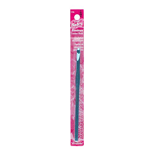 Image of Susan Bates Silvalume Aluminum Crochet Hook 5-1 /2 inch Size H 8 -Turquoise (Pack of 3)