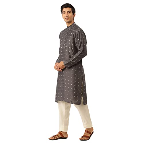 Image of SOJANYA (Since 1958 Men's Pure Cotton Sequined Embroidred Kurta - Perfect for Festivals & Functions