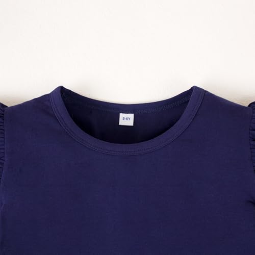 Image of Magic Park 1-14Y Toddler Ruffle T Shirt Girls Solid Color Blouse Kids Girl Short Long Sleeve Tops Casual Tee