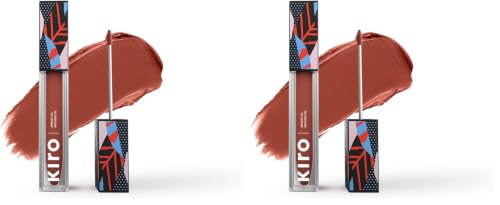 Image of Kiro Airy Matte Liquid Lipstick Nutmeg Nude | Chocolate Brown | Transferproof I Waterproof lipstick Long Lasting I Apricot & Avocado Oil | 100% Vegan | 5ml | No Parabens, No Toxins (Pack of 2)