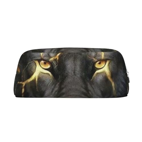 KSANNNS Cool Lion - Bolsa de papelería portátil simple, ligera y espaciosa, caja de almacenamiento de papelería para la oficina escolar, Silver, Talla única, Neceser de maquillaje