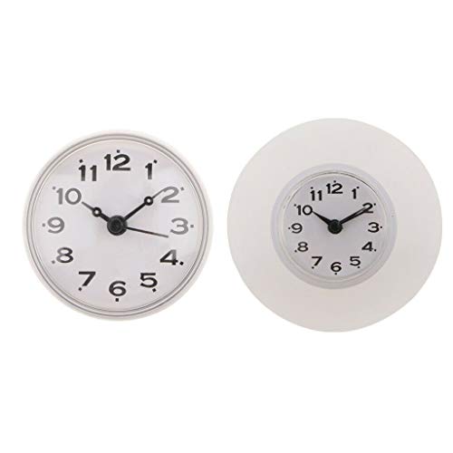 Home Decor 2X Silicone Waterproof Sucker Clock Kitchen Bathroom Shower Timer White