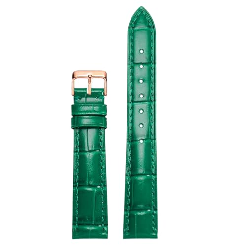 Bracelet de montre en cuir vert de haute qualité et boucle acier