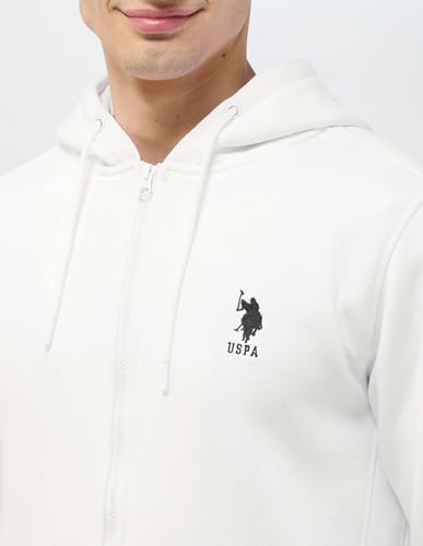 Image of U.S. Polo Assn. Men's Solid Regular fit Sweatshirt, Cotton Blend, Hooded Neck