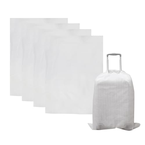 4PCS White Non-Woven Fabric Luggage Cover Drawstring Suitcase Protective Cover Travel Suitcase Protector