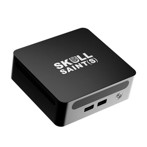 Image of SKULLSAINTS CoreX Mini PC Powered by Ryzen Series, Triple Display Support, Wi-Fi 6E, Bluetooth 5.3, Compact Design, Metal Mini PC (Black, Ryzen 5 4500U, 16+128)