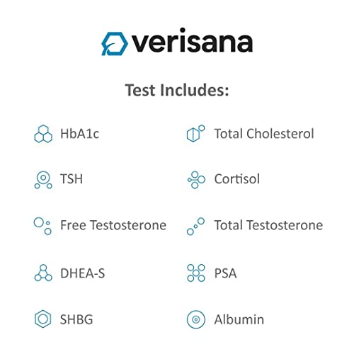 Men’s Health Test – Comprehensive Home Test for 10 Important Health Markers – CLIA Certified Lab Analysis – Verisana