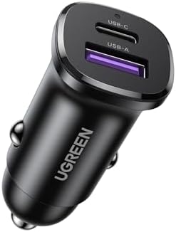 UGREEN シガーソケット USB C カーチャージャー 2ポート 52.5W【PD30W+SCP22.5W 急速充電】 PD3.0/QC4.0/PPS対応 12V・24V車対応 車載充電器 コンパクトサイズ 軽量 耐久性 車充電器 iPhone 16/iPhone15/ iPhone14/ iPhone13/Xperia/Galaxy/Android/iPadなどに対応