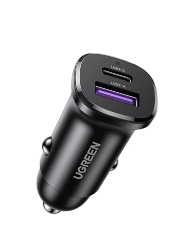 Image of UGREEN 30W USB C Car Charger, Dual Port Cigarette Lighter Adapter