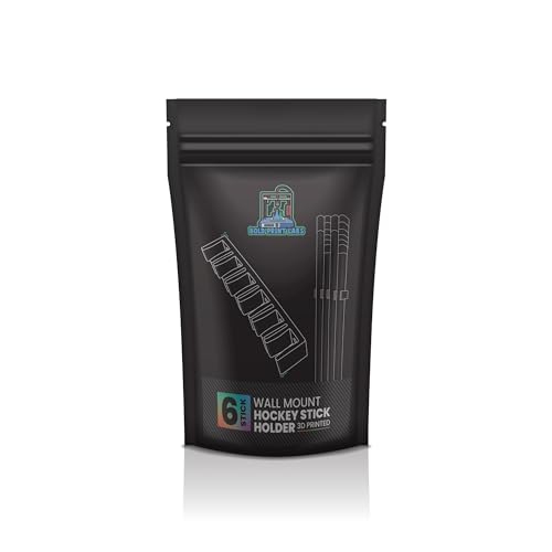 Wall Mount Hockey Stick Holder | Ice Hockey Stick Organizer (Black, 6 Stick Wall Mount) - Image 5