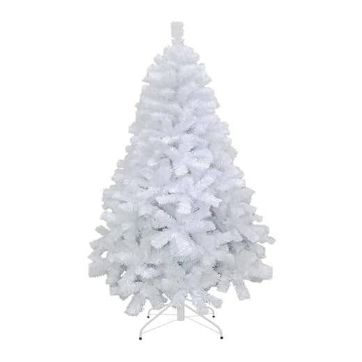 Shatchi 4FT / 1.2M Alaskan Pine White Artificial Christmas Tree Bushy, 230 Tips Xmas Home Decorations, PVC, 120CM / 4FT White