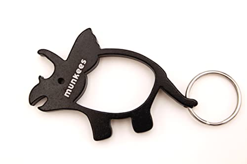 Acecamp Munkees Triceratops Dinosaur Bottle Opener Keychain, Small Pocket-Sized Bottlecap & Wine Openers, Mini Paleontology 3-Horned Keyrings, Key Chain Opens Beer, Cans, Caps & More #TOP1