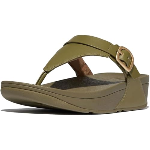 FitFlop Women's Lulu Adjustable Leather Toe-Post Sandals Wedge2