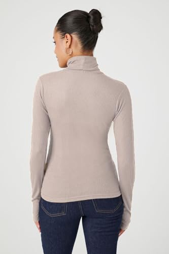 Image of Emmalise Womens Turtleneck Top Long Sleeves Fitted Ribbed Top