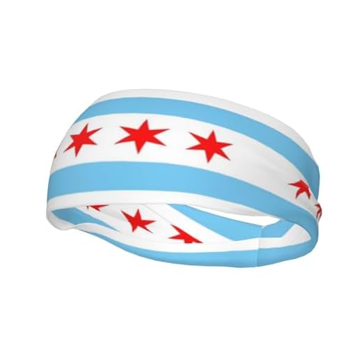 Cute Chicago Flag Sports Headbands Men Women Chicago Workout Headband Sweatband Headbands for Running,Cycling,Yoga
