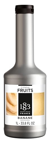 1883 Maison Routin Premium Banana Fruit Purée Thick Contents for Smoothies Cocktails Baking & Milkshakes Natural Flavour Allergen-Free Vegan-Friendly 1L Bottle