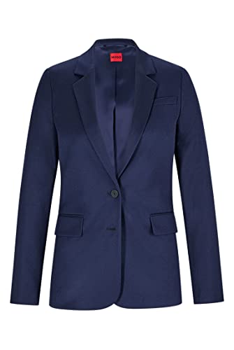HUGO Damen Akrida Regular-Fit Blazer aus elastischem Schurwoll-Flanell...