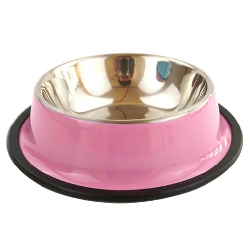 Gyios Ciotola per Cani proprietà Fornità in Acciaio Catto Non Slip Canca Cotch Covolla Acciaio-rosa-30 Cm