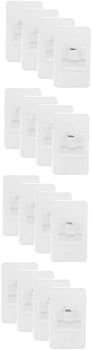 4sets Self Adhesive Nail Curtain Rod Brackets Wall Mounted Holders for Towel Drapery for Home Office Decor Transparent Design 4pcs*4