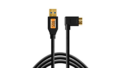 Tether Tools TetherPro USB 3.0 to Micro-B Right Angle Cable, 15' (4.6m), Black