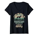 Me encanta la venta de Rhodesian Ridgebacks en Morning Ridgeback Camiseta Cuello V