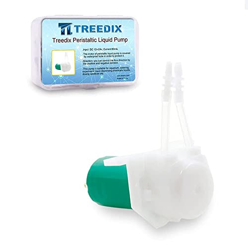 Bomba peristáltica Cabezal dosificador 4MM OD Tubo con conector de manguera DC12-24V para aplicaciones experimentales analíticas de laboratorio de acuario DIY Compatible con Arduino Cover