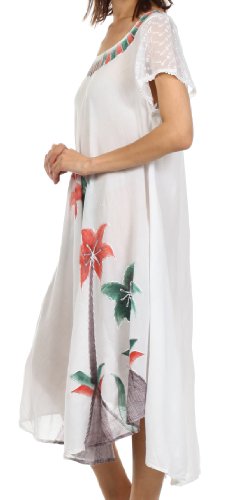 Sakkas Watercolor Palm Tree Tank Caftan Dress4