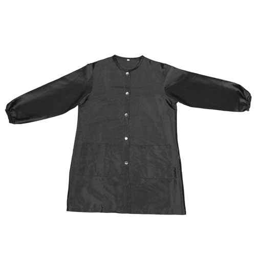 Abaodam Delantal de Peluquería Negro de Poliéster Diseño Simple, Accesorio Conveniente para Corte de Pelo y Ropa Laboral para Trabajo en Salón