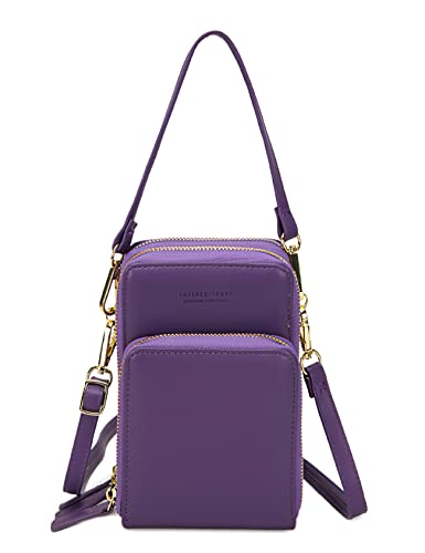 WITERY Small Cellphone Crossbody Purse- Lightweight Leather Travel Phone Crossbody Bags Shoulder Bags with 2 Shoulder Straps & Credit Card Slots for Women