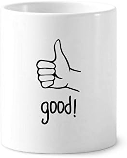 Black Thumb Personalized Gesture Toothbrush Pen Holder Mug Ceramic Stand Pencil Cup image 2
