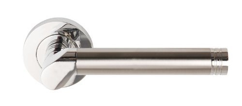 Excel Hardware Callisto Designer Lever on Rose Door Handles - Polished/Satin Chrome