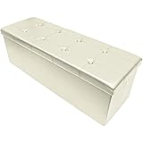 Sorbus Storage Bench Chest - Collapsible/Folding Bench Ottoman with Cover - Perfect Hope Chest, Pouffe Ottoman, Coffee Table, Seat, Foot Rest, and More - Contemporary Faux Leather, Large (Beige)