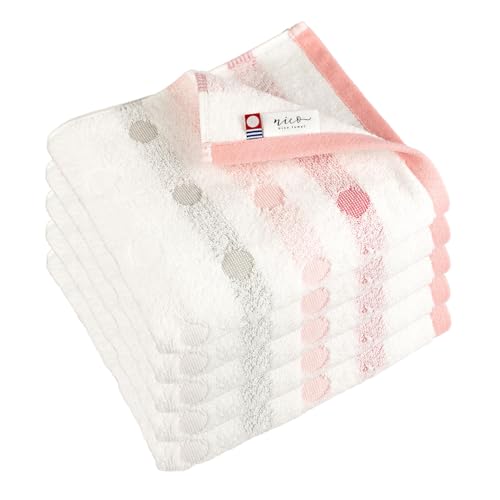 今治タオル デイリータオル 5枚セット フェイスタオル 薄手 やわらかい 新生活 日本製 今治 タオル 吸水 国産 ふわふわ おしゃれ 綿100% (ピンク)