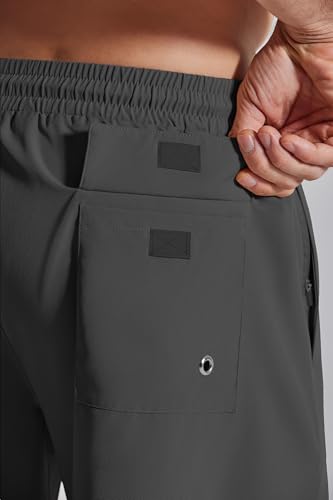 COOFANDY Mens Swim Trunks 7 Inch Board Shorts Swimwear Summer Beach 5 Inch Quick Dry Lined Bathing Suits Dark Grey Gray - image 6
