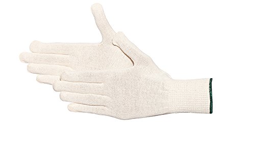 JAH Standard Cotton Jersey Gloves - Skin-Friendly & Breathable for Logistics Assembly & Warehouse, Natural, Größe 8