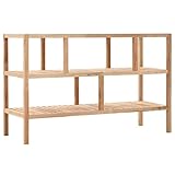 gecheer scaffale da bagno in legno di noce, scaffale legno, scaffale a 3 ripiani, libreria moderne, scaffale espositore per decorazioni, espositore per piante 100x40x65 cm