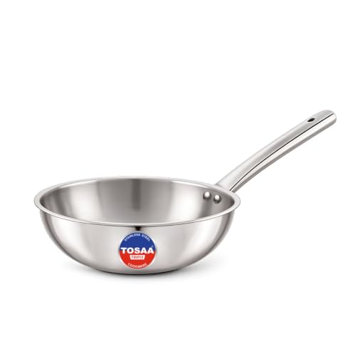 Image of TOSAA TRIPLY Wok 18 CM (1250 ML)|Made with Premium triply Construction for Better Durability and Long-Lasting Performance.