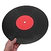 SHINEOFI 4pcs 12 Inch Vinyl Record Wall Decor Set – Retro Red Sticker Plain Black Vintage Music Record Decorations for Room, Party, and Indoor Wall Art #3