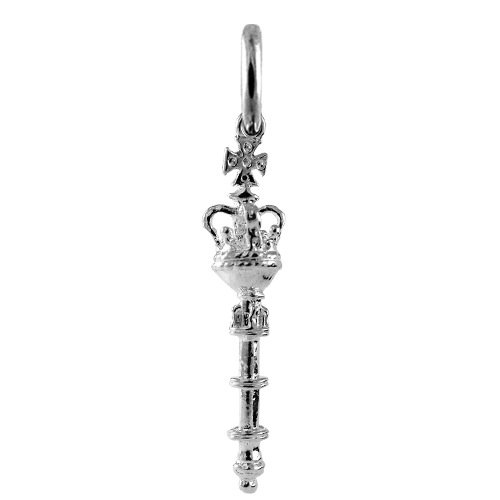 Preisvergleich Produktbild TheCharmWorks Sterlingsilber Zepter Charmanhänger / Sterling Silver British Sceptre Charm