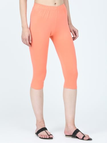 Image of Robinbosky Premium Stretchable Cotton Capri Legging for Women | Suitable for Formal wear & Casual wear | High-End Elastic Makes. The Leggings Squat Proof and Durable for Travel, Yoga, & Workout.