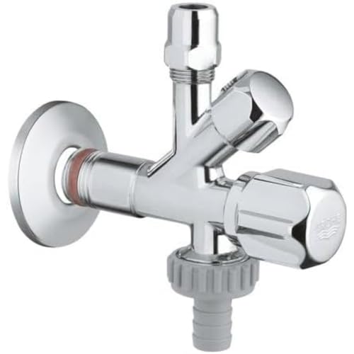 GROHE Original WAS | Sicherungstechnik - Kombi-Eckventil | mit selbstdichtendem Anschlussgewinde, Wandanschluss 3/8 Zoll, Abgang 3/8 Zoll...