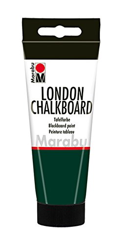 Marabu 12680050868 - Tafelfarbe, London Chalkboard Tafel grün 100 ml, Wasserbasis, speichelecht, sehr gut deckend, schnell trocknend, nach Trocknen m. Kreide beschreibbar und mit Wasser abwischbar