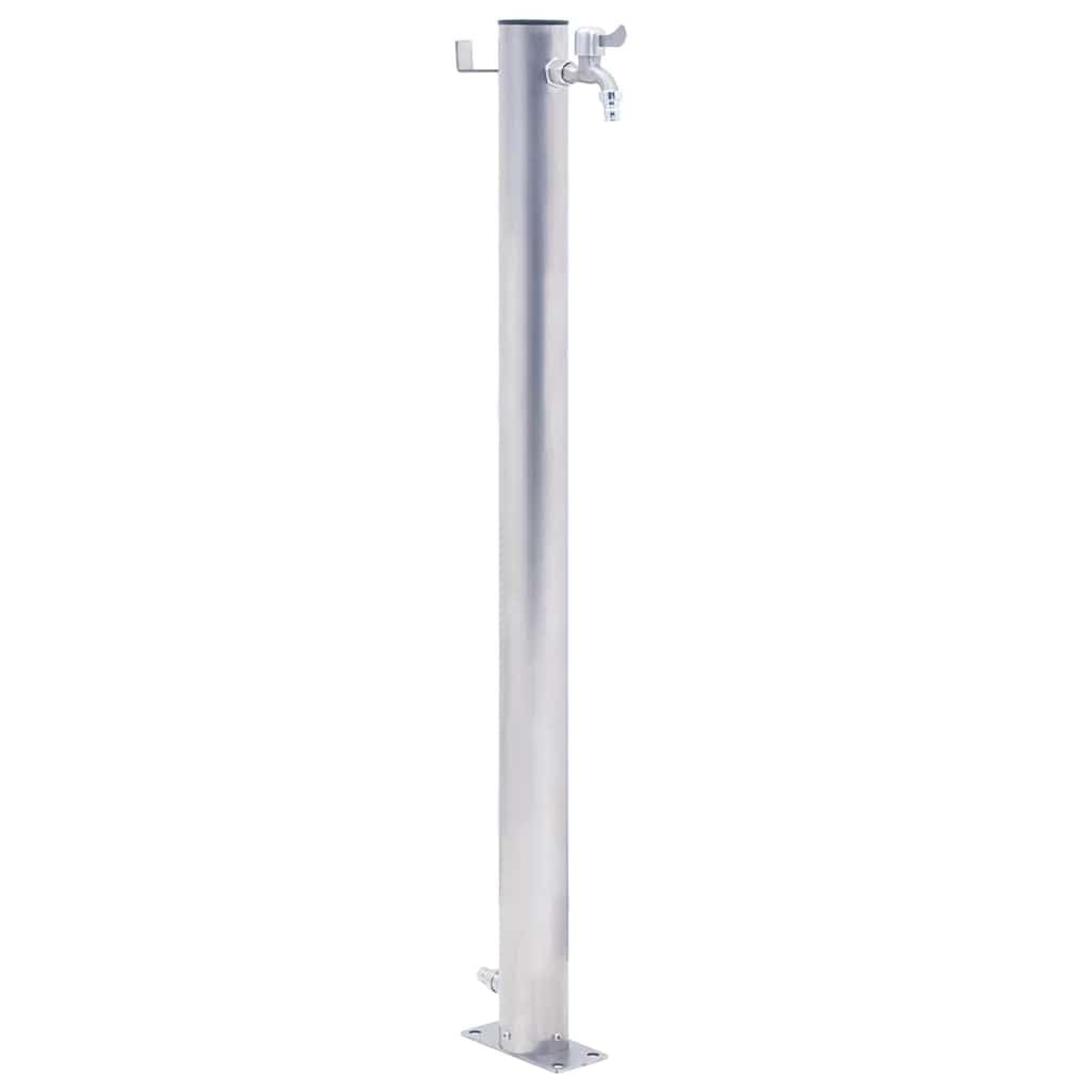Generic Stainless Steel Garden Water Column, Free-Standing Outdoor Faucet with Hook, Suitable for Irrigation, Car Washing, and Pet Showering (80 cm #01)