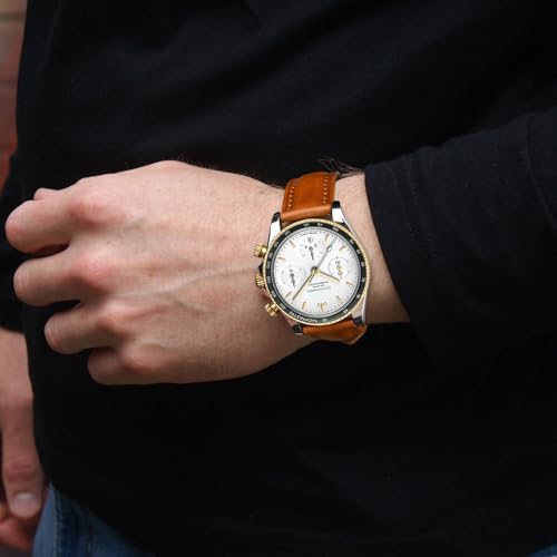 BISONSTRAP Retro Leather Watch Straps for Men, Oil Waxed Calfskin Replacement Band, Quick Release, Band Width 18mm 19mm 20mm 22mm